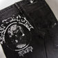 Full Distressed and repaired black denim/ Og Skull logo